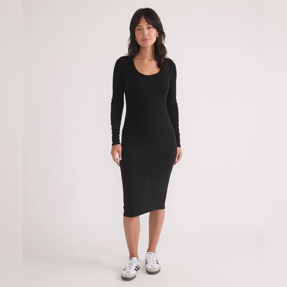 Marine Layer Lexi Rib Long Sleeve Midi Dress Size XS